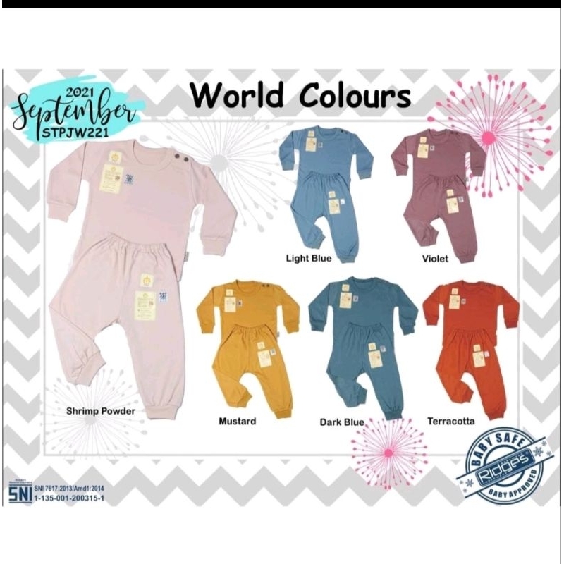 SETELAN PANJANG RIDGES POLOS (3 STEL)