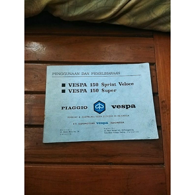 Manual book buku panduan vespa super sprint veloce originall