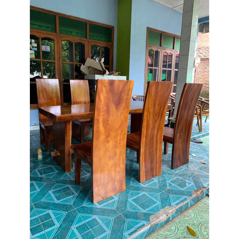 meja makan solid trembesi meja makan kayu trembesi meja makan minimalis meja makan kayu trembesi sol