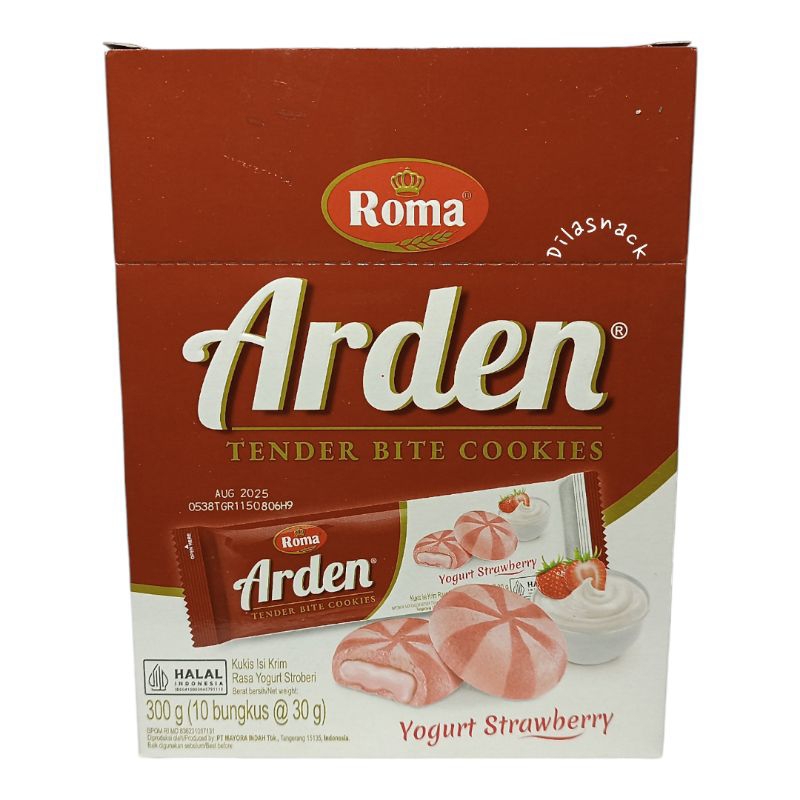 

Roma Arden kukis isi krim yogurt strawberry 1 box isi 10 Arden stroberi baru