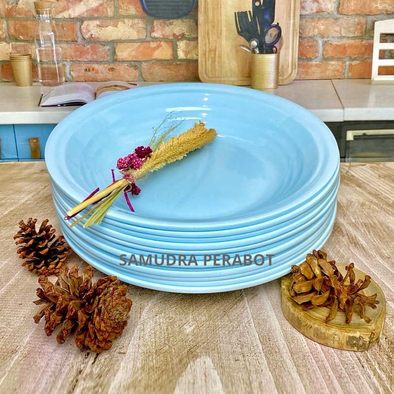 (COD) Promo 1 Lusin Piring Makan Melamin Ulir | piring mewah | Pring makan Ulir Meising Termurah Dan