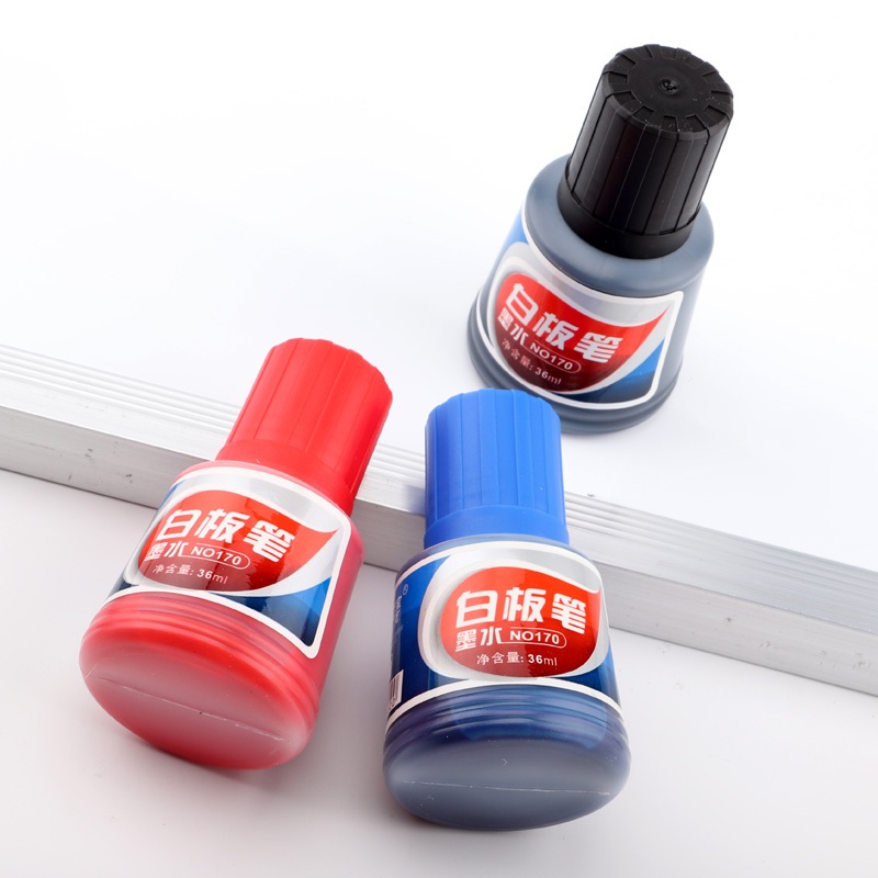

BAOKE Whiteboard Marker Ink 36ml Isi Ulang Tinta Merah Biru Hitam Untuk Penanda Papan Tulis NO170