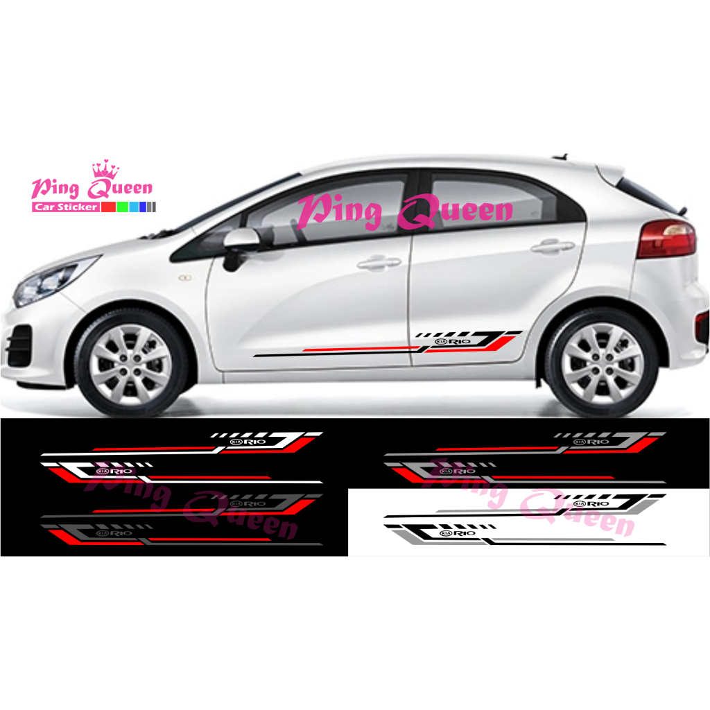 STICKER MOBIL KIA RIO STICKER STRIPING VARIASI MOBIL RIO