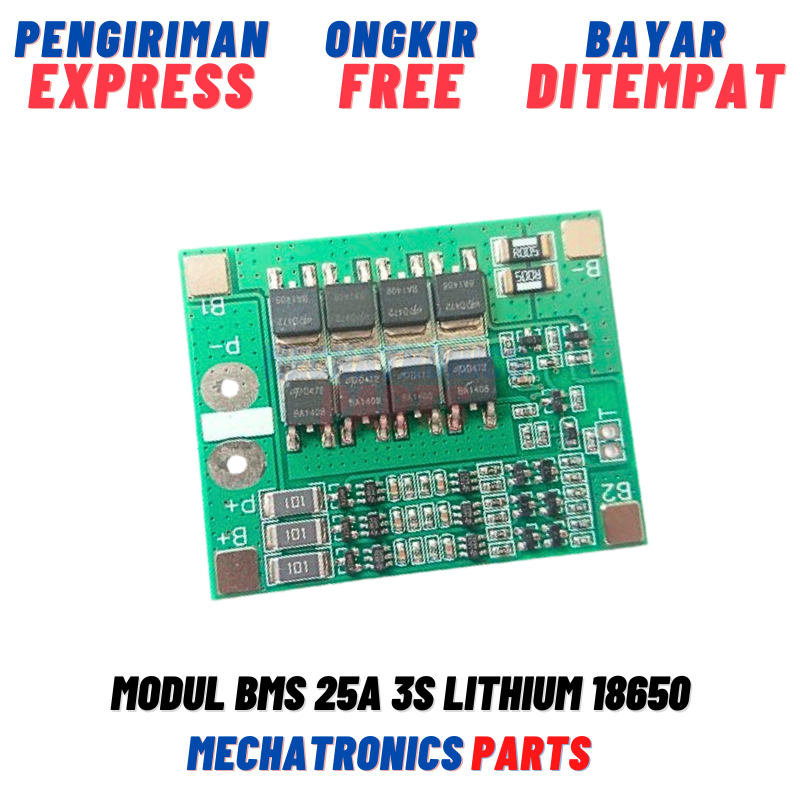 [MDL-9042] 25A MODUL PROTEKSI UNTUK BATERAI 1S 2S 3S LITHIUM BATERRY BMS 18650 OVER