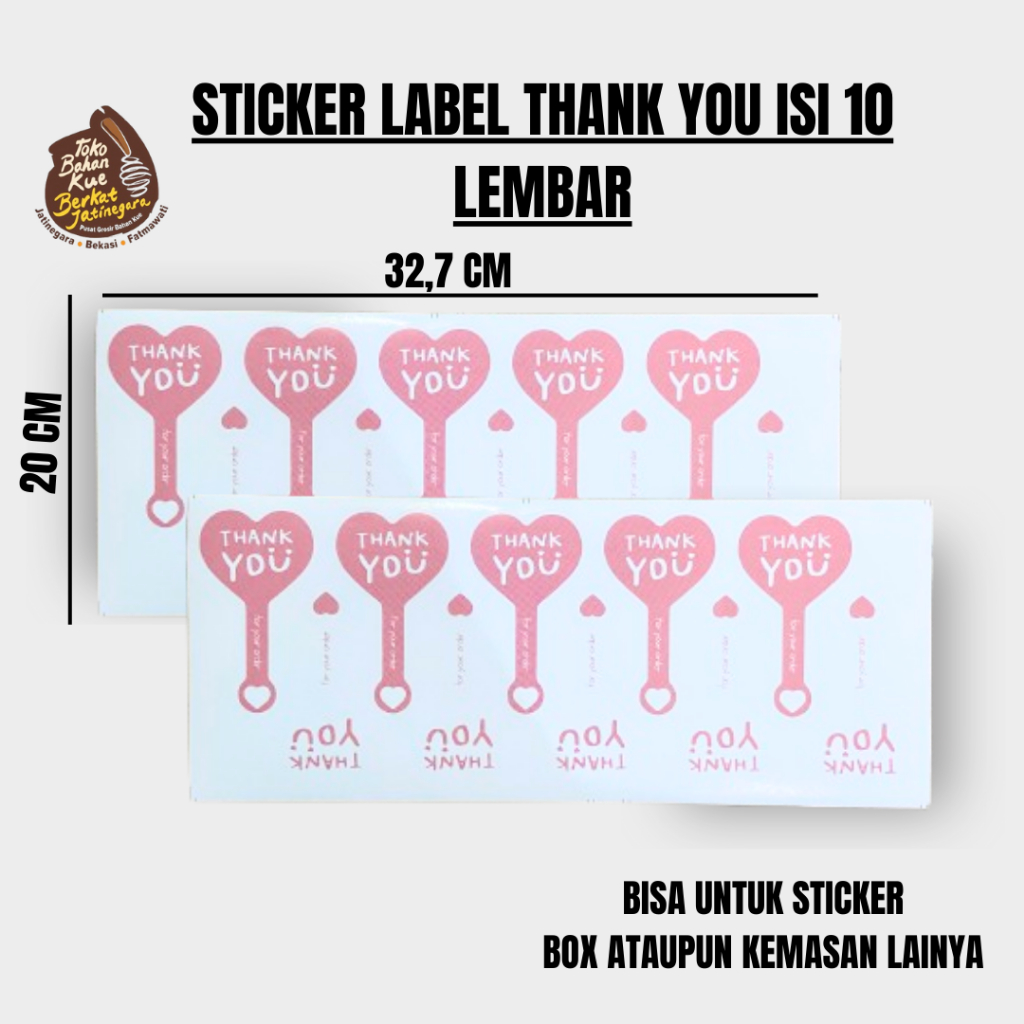 

STICKER LABEL THANK YOU LOVE ISI 10 PCS / STICKER BOX KEMASAN / LABEL ISI 10 PCS