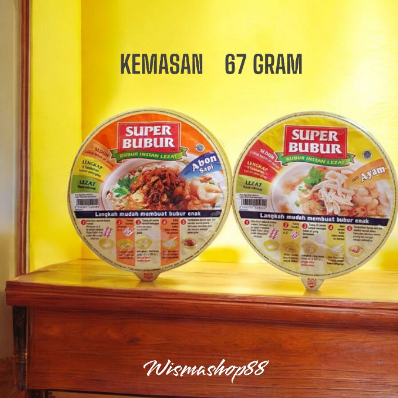 

SUPER BUBUR CUP KEMASAN 67 GRAM / BUBUR INSTAN LEZAT