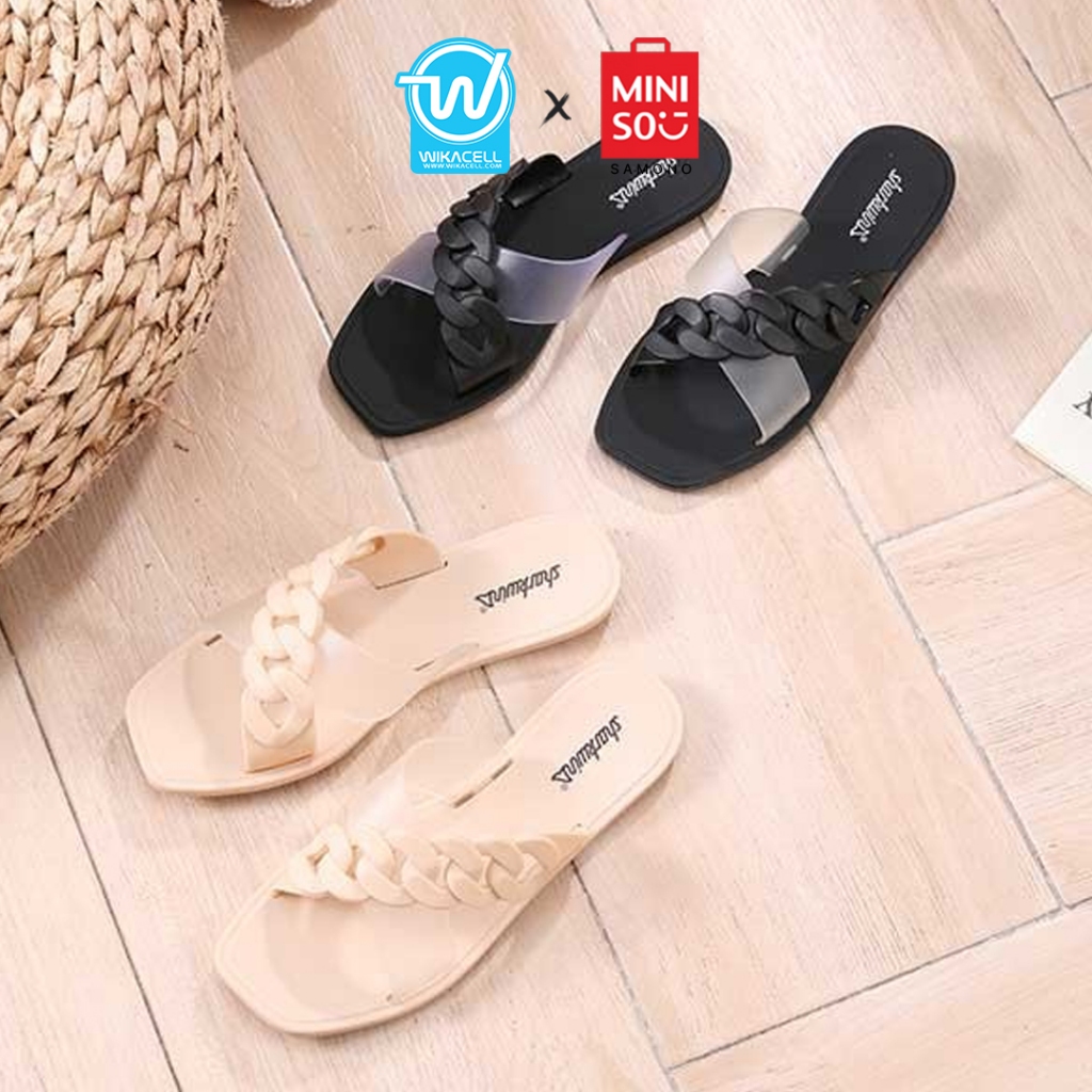 Sharkwin Sandals Slippers (WSP014) Size 38 - Beige/Sandal Wanita Slop Sharkwin