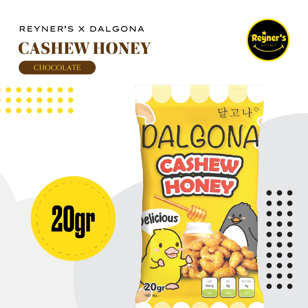 

Reyner's X Dalgona Cashew Chocolate / Kacang Mede Rasa Cokelat Premium /1pcs / 20