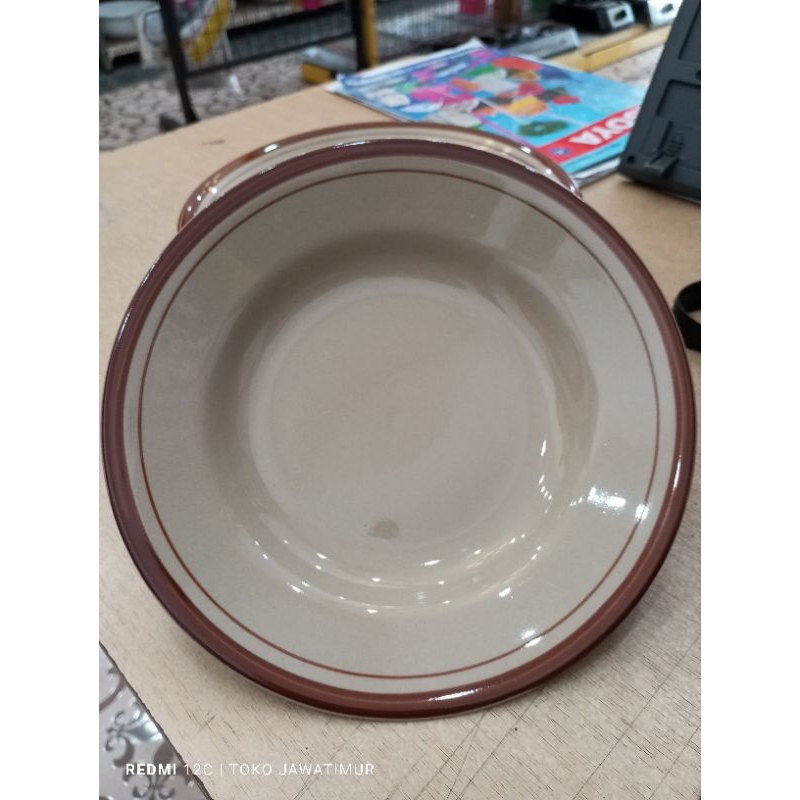 Piring keramik piring lucky coklat