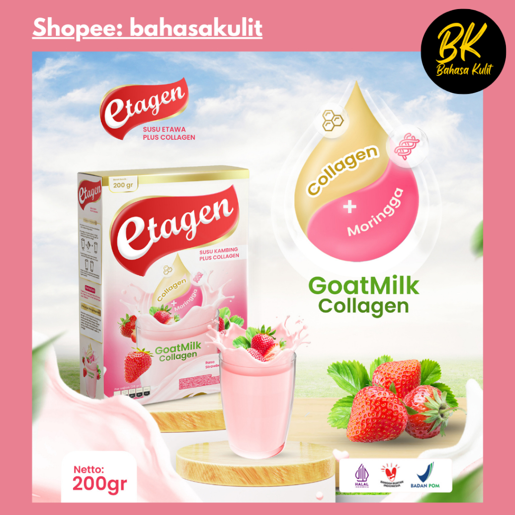 

ETAGEN SUSU COLLAGEN STRAWBERRY 200GR Susu Kolagen Kulit Untuk Merawat Kulit Susu Kolagen Aman BPOM Susu Perawatan Kulit Wajah Aman BPOM Susu Perawatan Menjaga Kesehatan Kulit Susu Kesehatan Wajah Kulit Aman Terpercaya BPOM Susu Kolagen Aman BPOM Halal