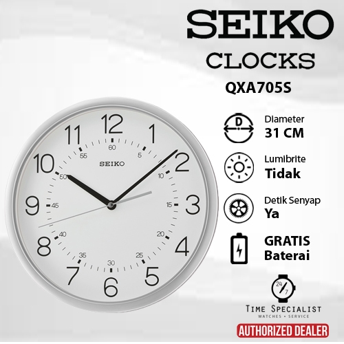 Jam Dinding SEIKO QXA 705S SILVER ORIGINAL SEIKO
