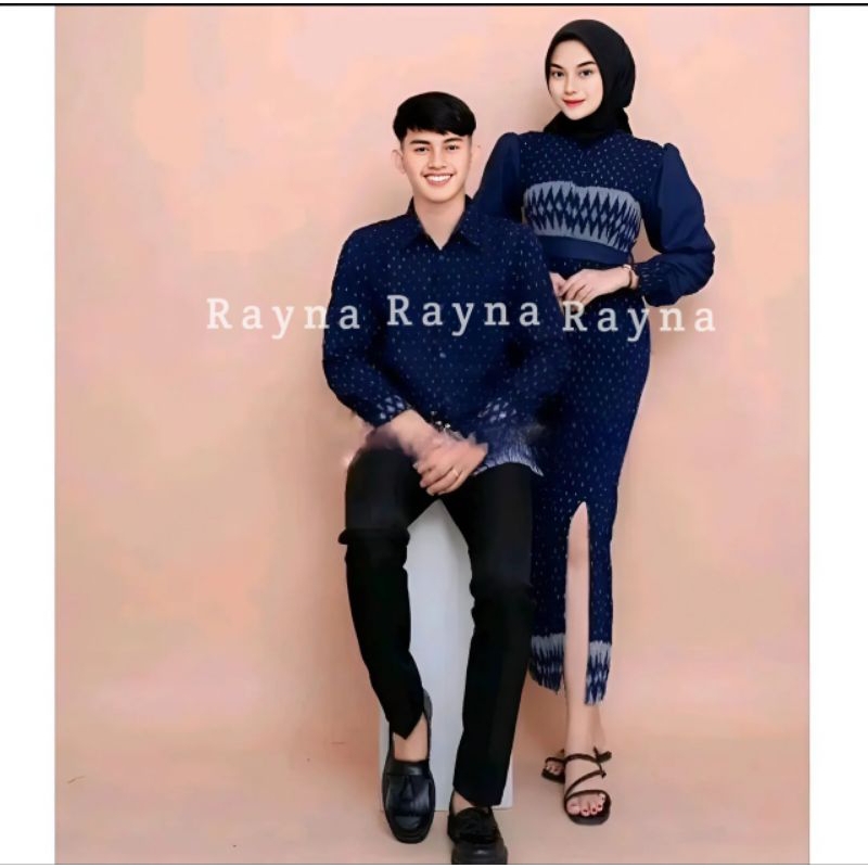 SET PAKAIAN COUPLE TENUN RAYNA ETHNIC BAJU MUSLIM GAMIS KEMEJA TENUN DRES TENUN COUPLE PASANGAN PEST