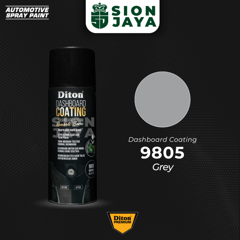 Pilox / Pylox / Cat Semprot Diton Premium 400ml DC 9805 Dashboard Coating Grey