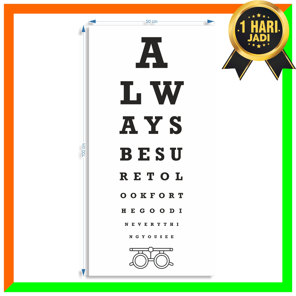 Alat tes mata rabun jauh / Snellen Chart Manual