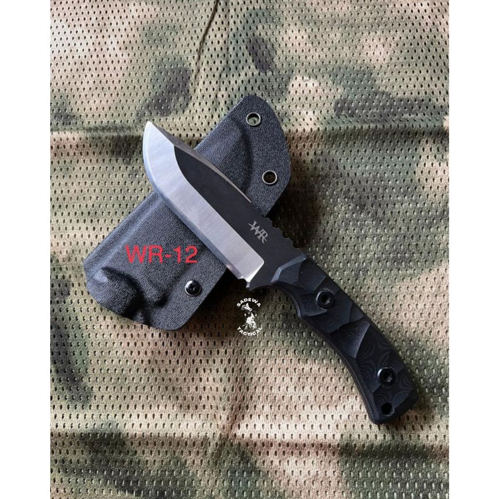 Pisau Tactical Kydex WR 12 / Pisau WR Tactical Outdoor + Holster Dan Teklock / Pisau Camping Surviva