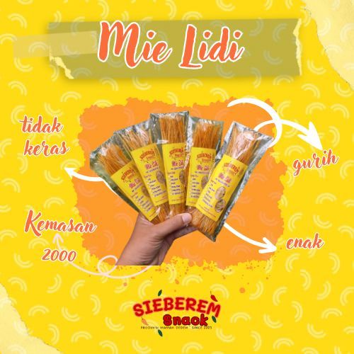 

MIE LIDI KEMASAN 2000 Sieberem Snack Cemilan Khas Asal Kota Tasikmalaya Since 2023