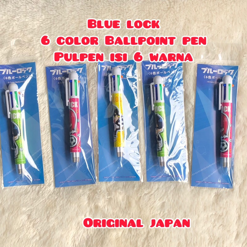 

blue lock pulpen ballpoint pen isi 6 warna original japan