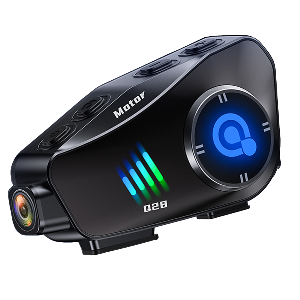 Q28 Kamera helm perekam berkendara sepeda motor headset Bluetooth helm dengan kamera helm video HD 1
