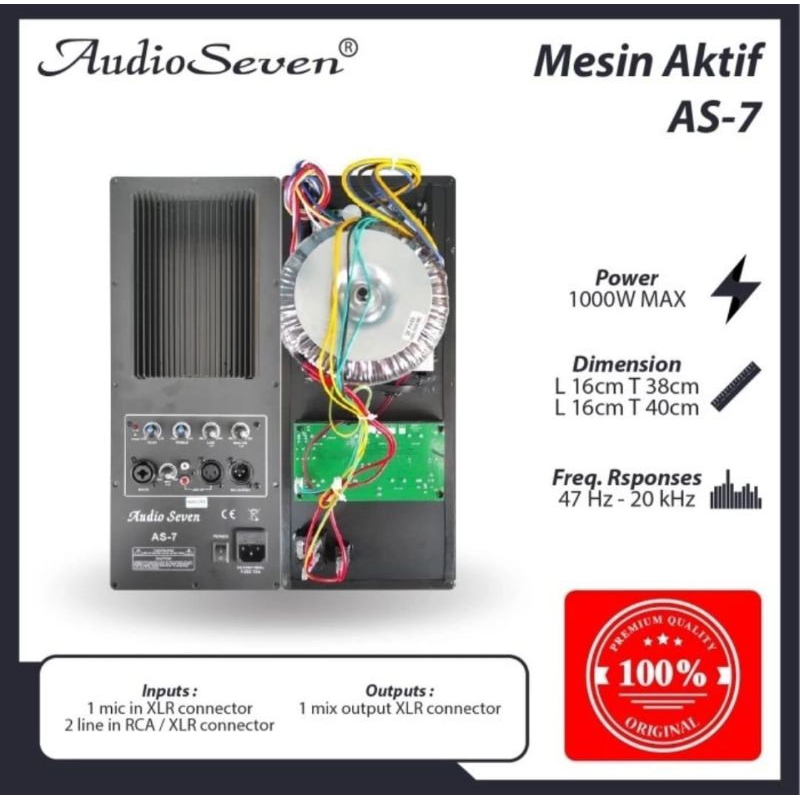 Power Kit AUDIO SEVEN AS 7 / AS7 Aktif 1000 Watt Original