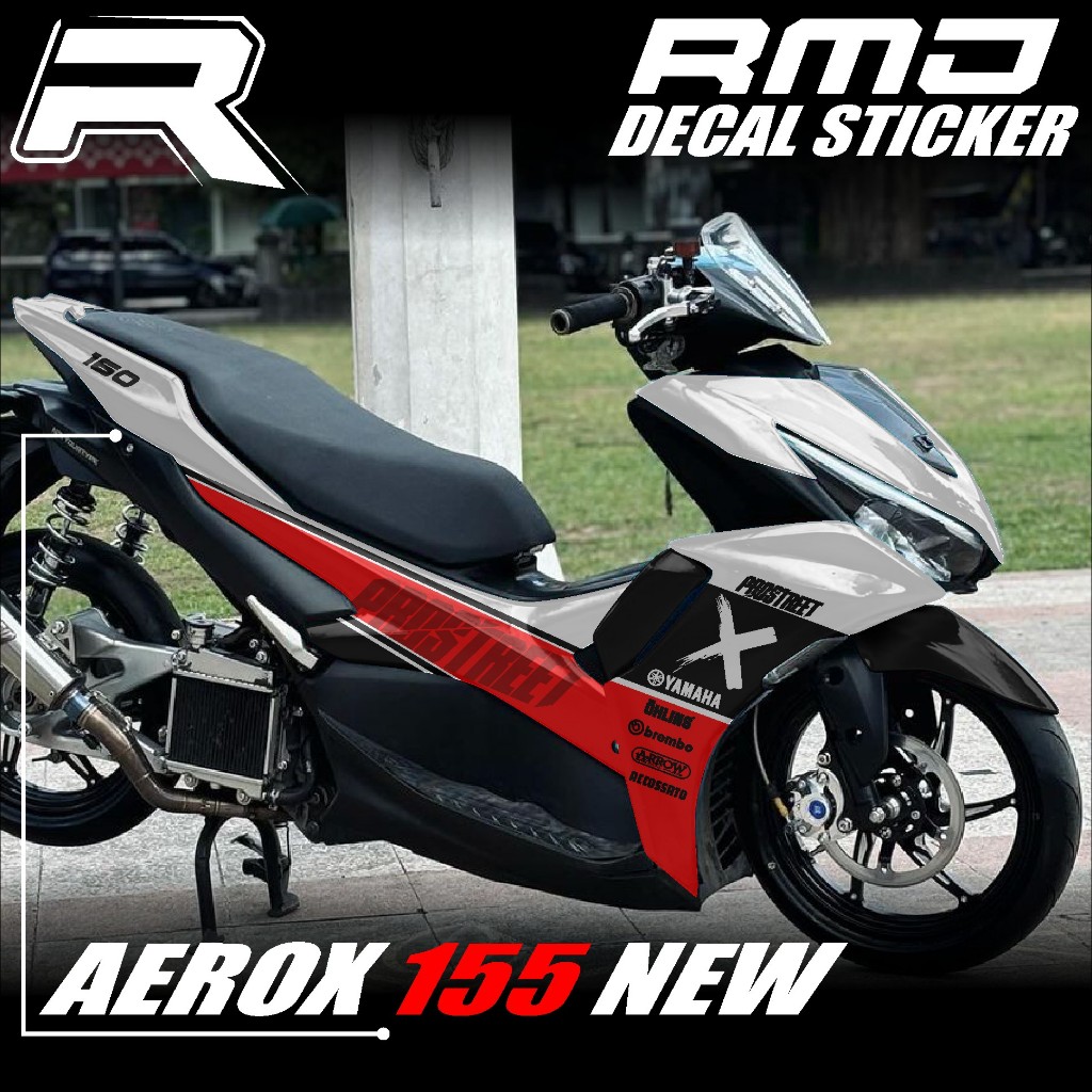 (COD) Decal Sticker AEROX 155 New Connected Full Body - Stiker Striping Aerox Full Blok Prostreet
