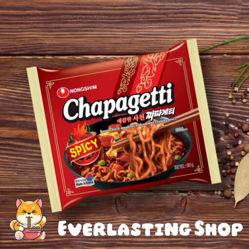 

Nongshim Chapagetti Nong Shim Chapagetthi Spicy Pedas Chapaguri Jjajangmyeon Jjajangmyun Jjajangmen Ramyun Ramyeon Instant Noodles Mie Jjajang Mi Kacang Kedelai Hitam Black Bean Soy Paste Sauce