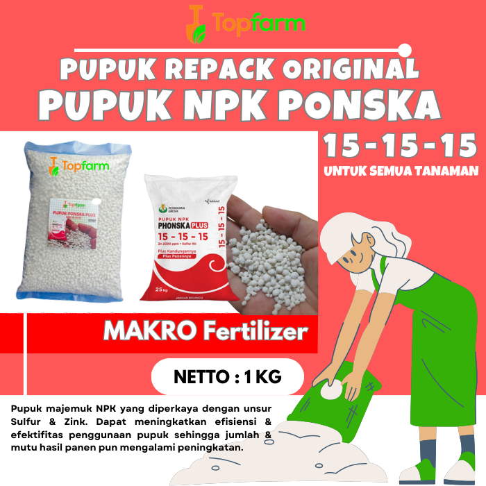 Pupuk Ponska Plus / Pupuk Ponskah 1 Kg / Pupuk Tanaman Ponska / Pupuk Npk Ponska / Pupuk Ponskah