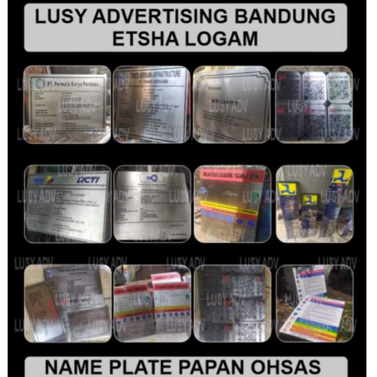 

etsha logam - name plate - ohsas - lebeling TOWER