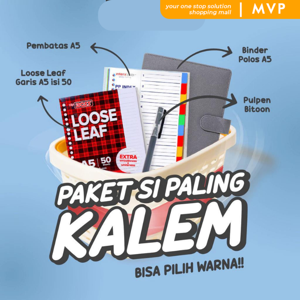 

MVP Binder Paket Sekolah Set 4IN1 Paket Binder Kampus Kuliah Sudah Termasuk Perlengkapan Binder