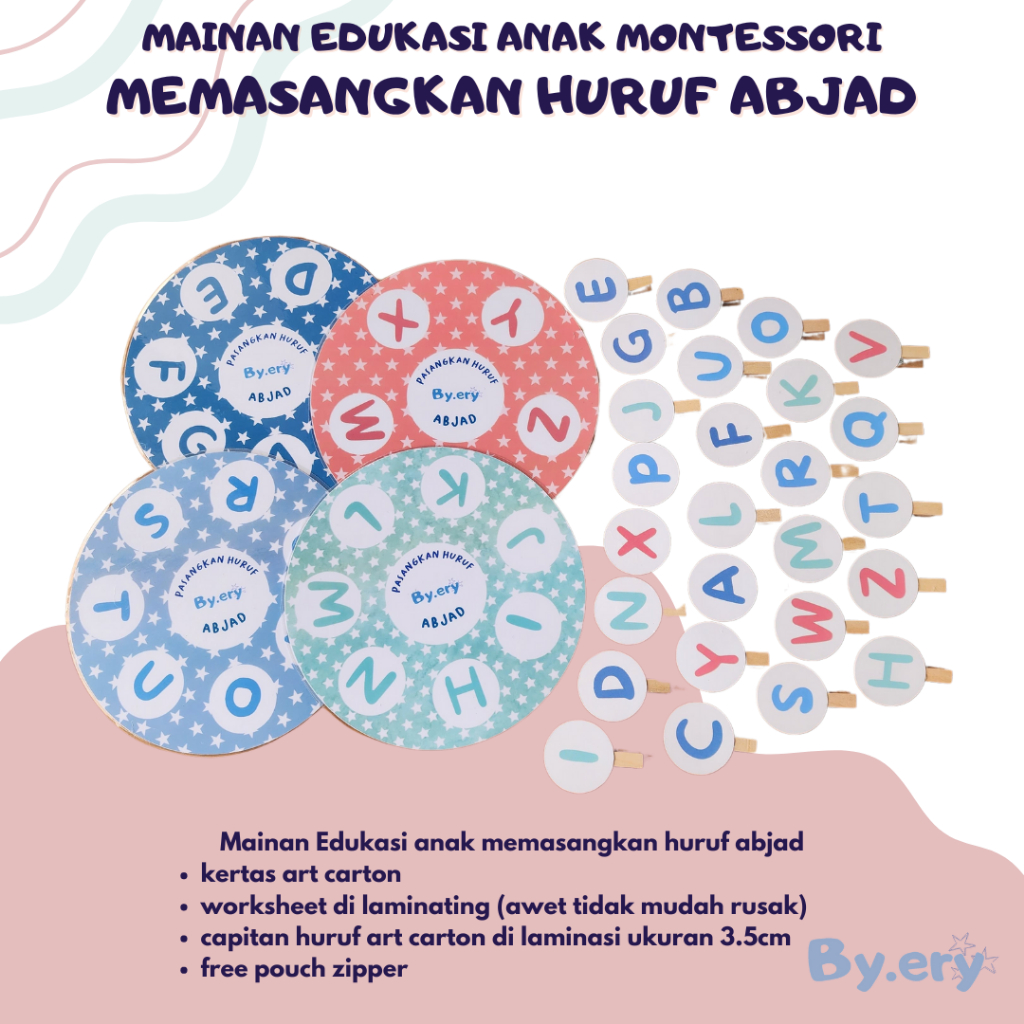 MAINAN EDUKASI ANAK MONTESSORI MEMASANGKAN HURUF ABJAD/ ALFABET DAN HIJAIYAH