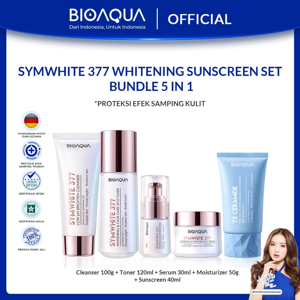 BIOAQUA The Outlet Skincare SymWhite 377 Whitening & Fade Dark Spot Paket Skincare Set with Flek Hit