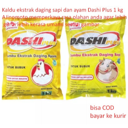 

Kaldu ekstrak daging sapi dan ayam Dashi Plus 1 kg AJinomoto memperkaya rasa olahan anda agar lebih gurih lebih kerasa umami sesuai gambar