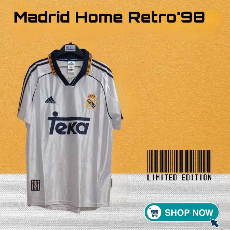 Jersey Real Madrid Retro Home 1998
