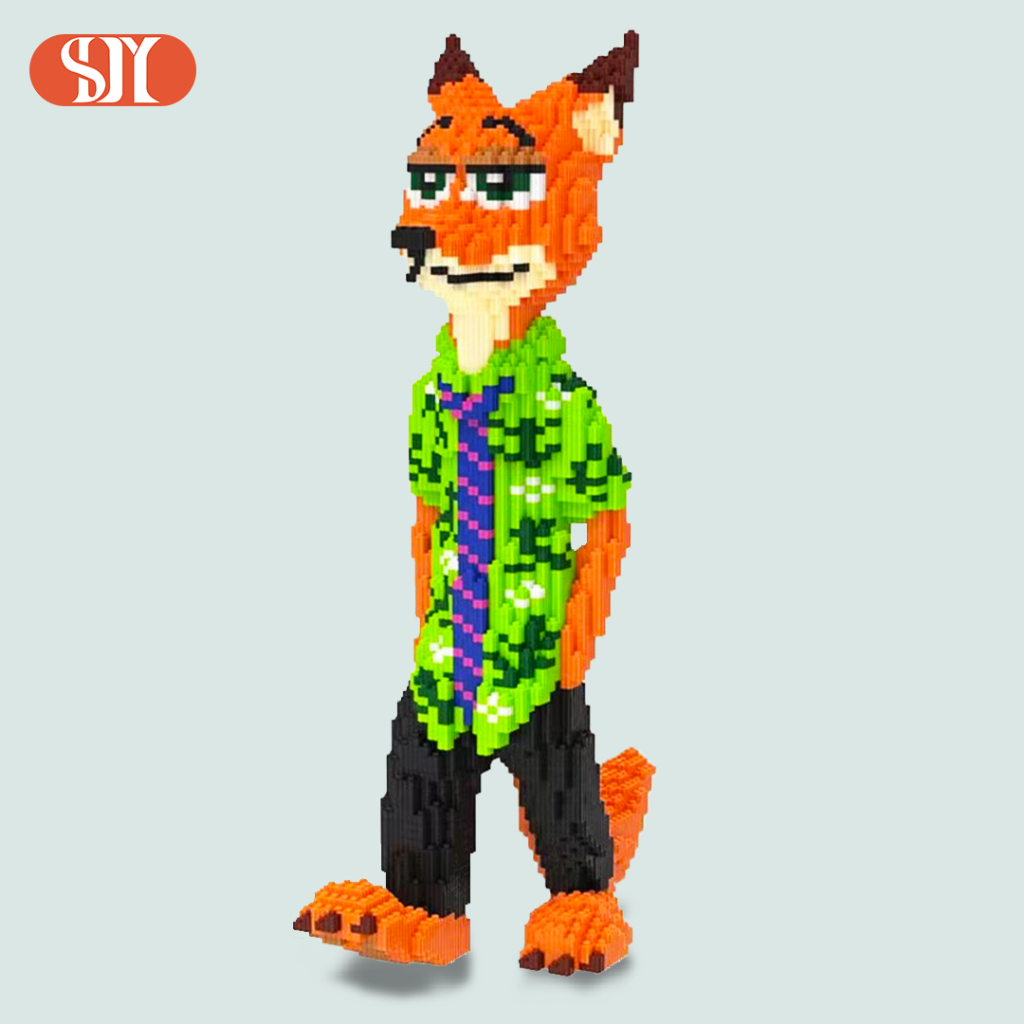 Nano Block Bricks Series Zootopia Nick Wilde Karakter Animasi 3D Balok Susun Mainan Edukasi