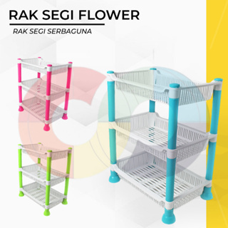 RAK SUSUN PLASTIK 3 SUSUN SEGI PUTIH / RAK KOSMETIK RAK DAPUR RAK BAWANG RAK MINI SERBAGUNA MURAH