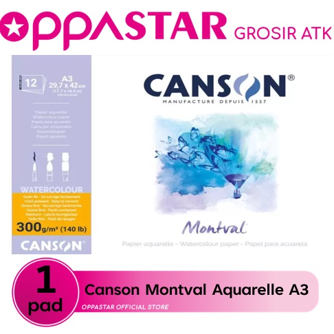 

TAKTERKALAHKAN Canson Montval relle A3 3g 297x42 Kertas Gambar Watercolor 28732
