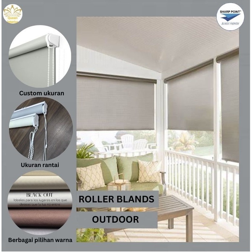 Roller Blind Sunscreen OutDoor-Tirai Gulung-Tirai Jendela-Gordyn Gulung