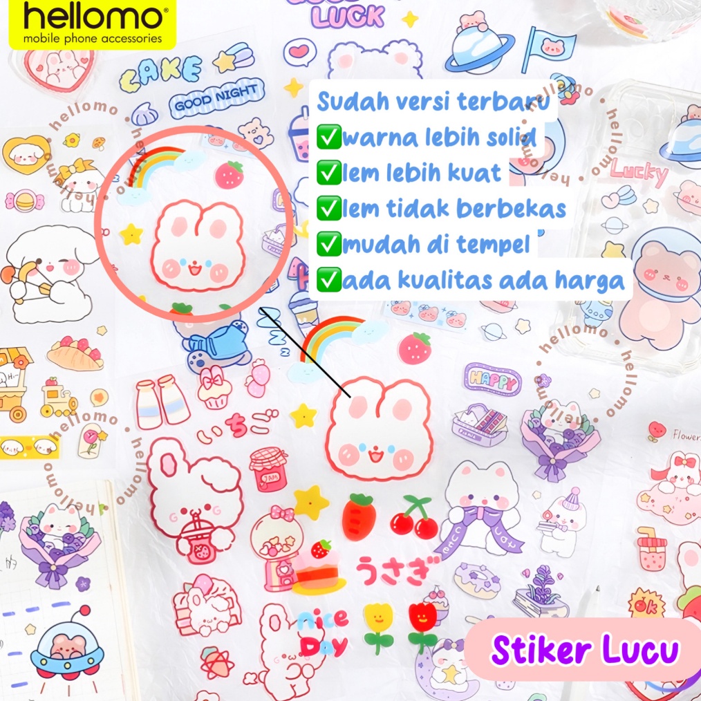 

Gratis Gift Sticker Dekorasi Beruang Bear Sticker Transparan Besar Stiker Momo DIY Sticker Aesthetic Buku Diary Stiker Rabbit A58