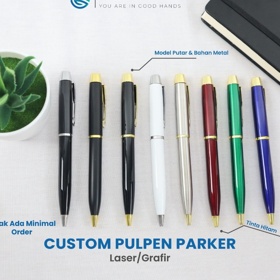 

POTONGAN HARGA Custom Pulpen Pena Promosi Metal Putar Parker Cetak Laser Grafir