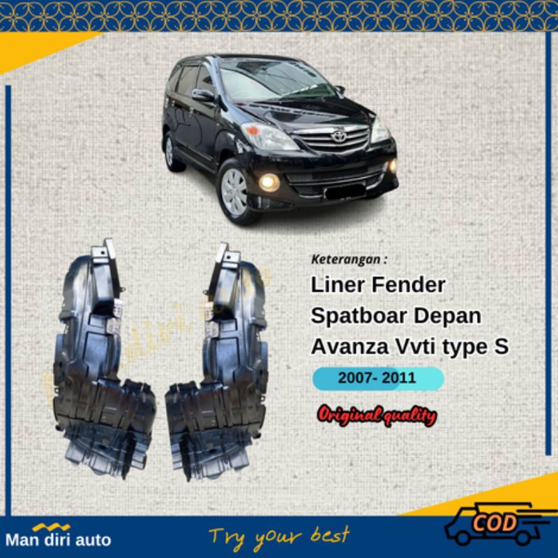 Liner Fender | Sapkboar Kolong Depan Avanza Vvti Khusus type S