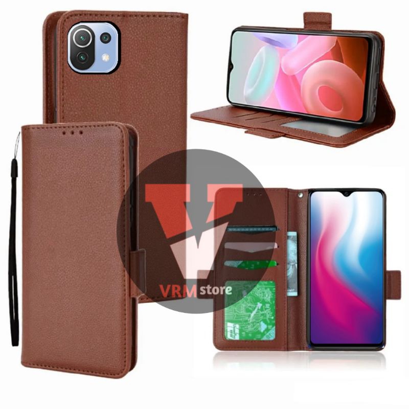 Case Flip Xiaomi Mi 11 Lite Soft Case Flip Wallet Flip Cover Leather Premium Case HP