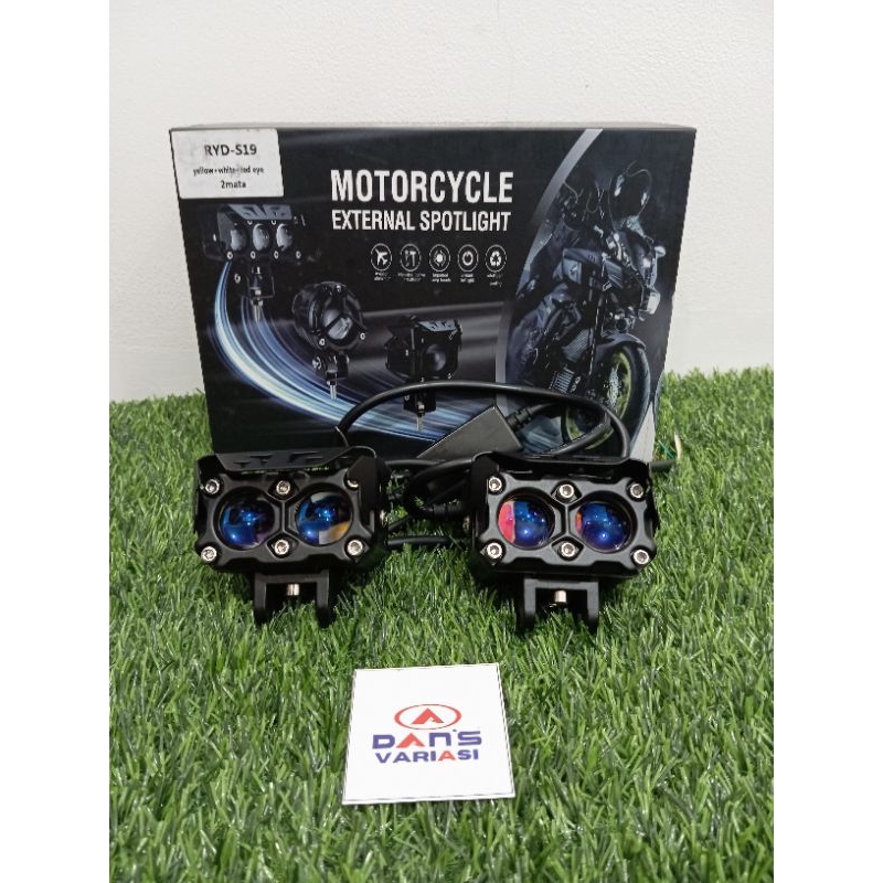 MINI PROJIE HRJ SQL 2 MATA 55 wat + DEMON RED & ICE BLUE BLUE LENS