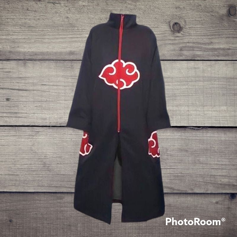 JUBAH ANIME NARUTO AKATSUKI KERAH LONG COOSPLAY CASUAL UNISEX MURAH LARIS-JUBAH ANAK-JUBAH PRIA-JUBA