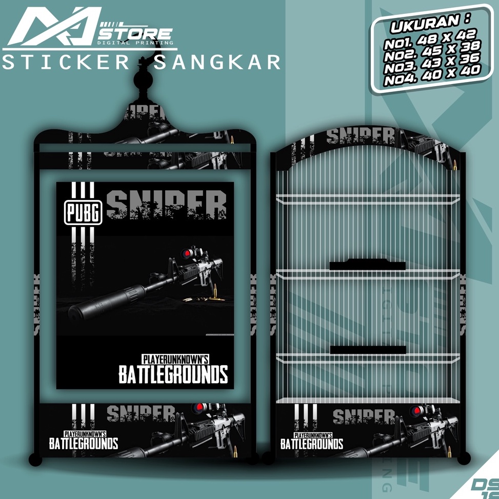 Promo Terheboh STIKER SANGKAR BURUNG KOTAK SNIPER BISA CUSTOM GAMBAR SENDIRI