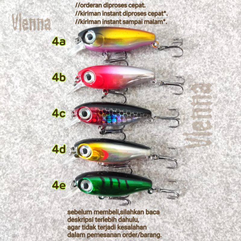 lure umpan pancing ikan tipe sinking minnow mini pengganti popper