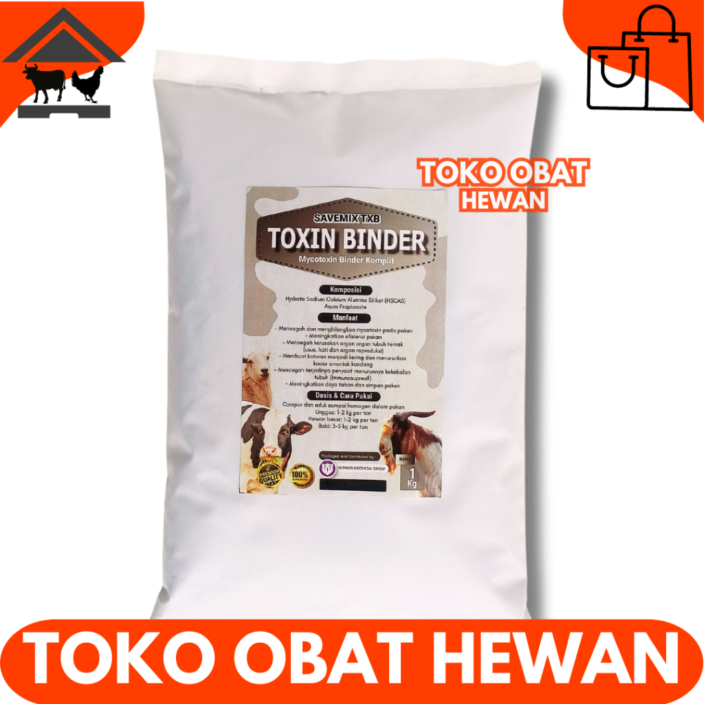 SAVEMIX TOXIN BINDER 1 KG - Toxin Binder Pakan - Mencegah & menghilangkan Mycotoxin Pada Pakan Ayam 