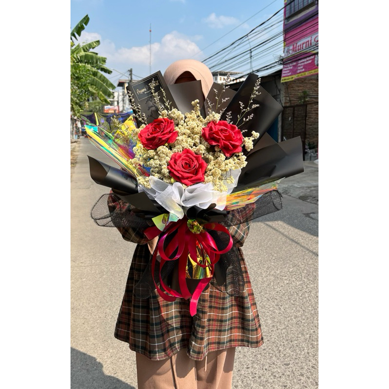 Buket Bunga Edelweis | Buket Boneka | Buket Artificial - Buket Wisuda