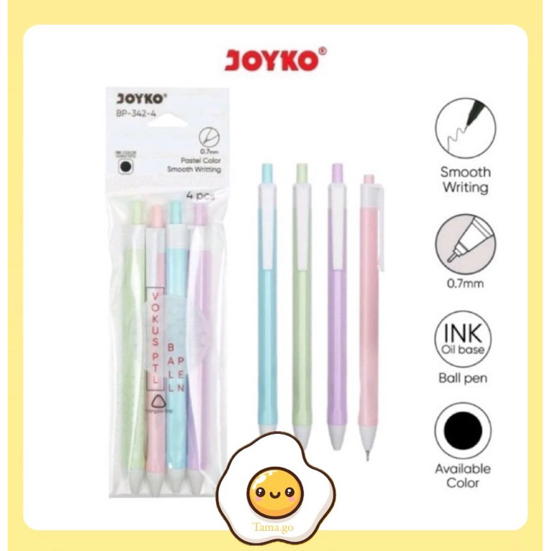 

(1 Set 4 Pcs) Ball Pen Pulpen Pena Joyko BP-342 Vokus 0.7 mm 1 Set Isi 4 Pcs Untuk Sekolah dan Kantor