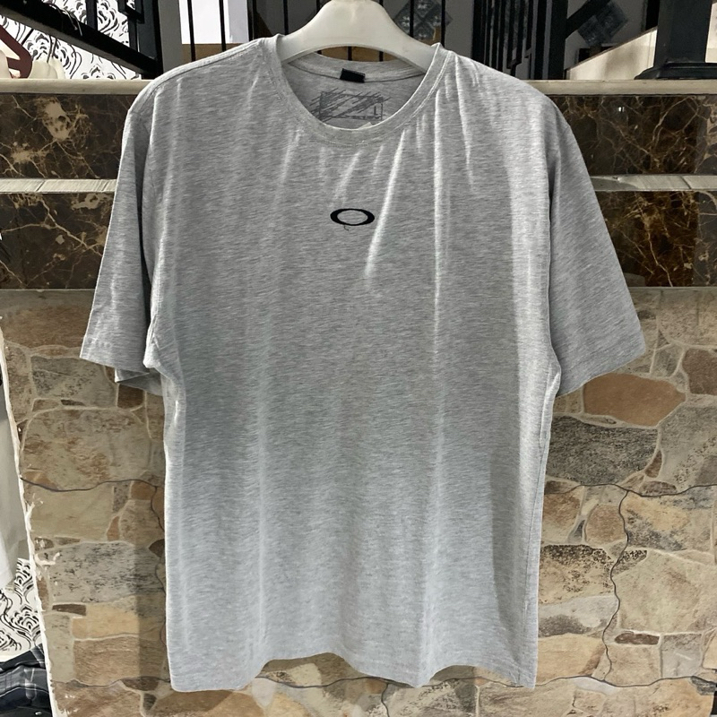 kaos oakley vintage center logo heather grey