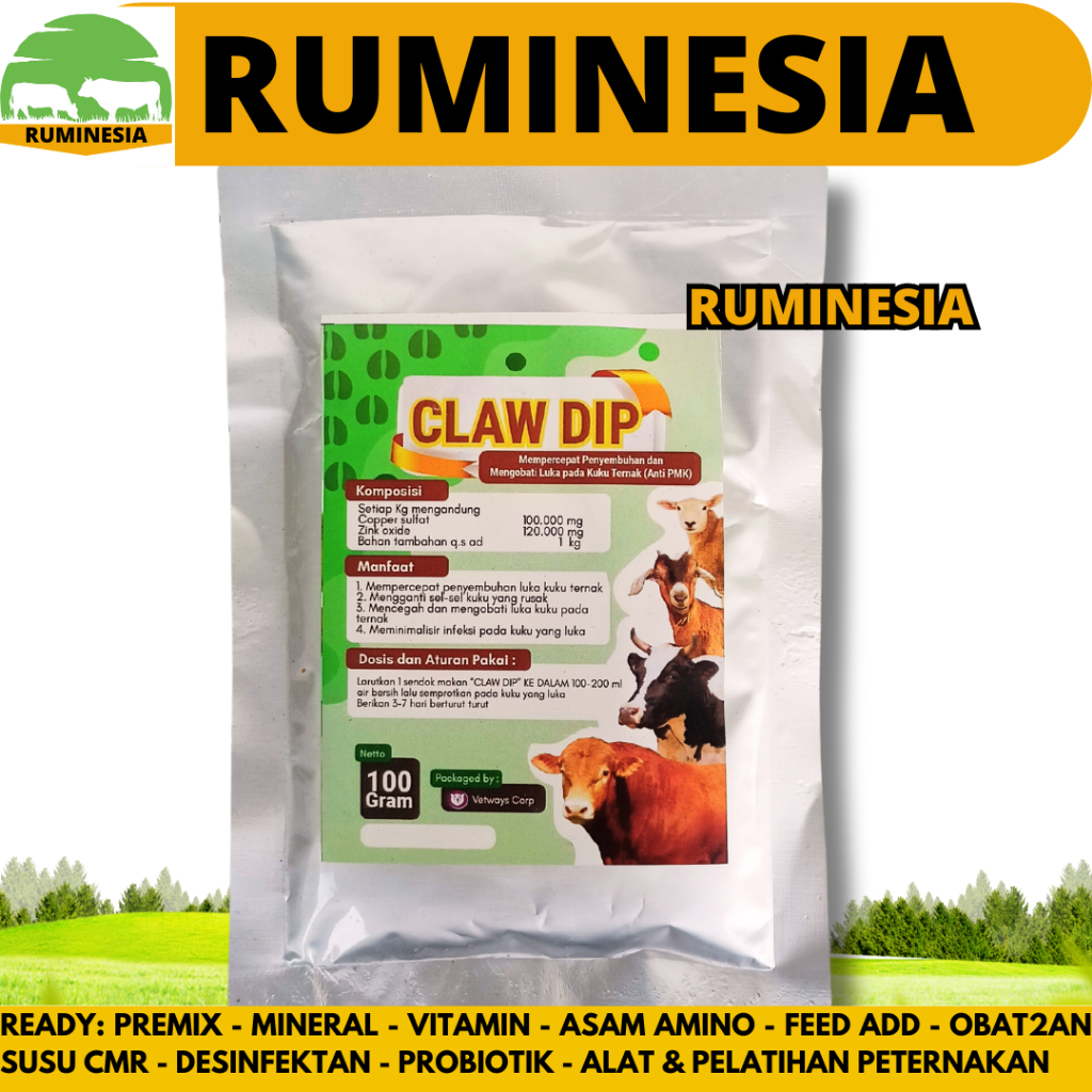 CLAW DIP 100 GRAM - Obat Kuku Sapi - Mengobati Luka Kuku Teracak & Kulit Sapi - Mencegah Infeksi Kuk