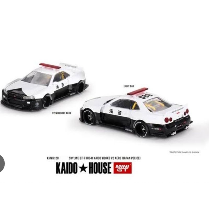 Mini GT Kaido House Nissan Syline R34 Police Sealed